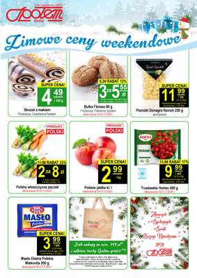 Społem - Blisko i Korzystnie - gazetka promocyjna Plakat promocyjny PSS Kalisz od czwartku 18.12 do wtorku 23.12