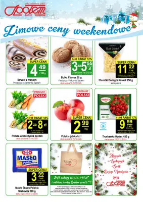 Społem - Blisko i Korzystnie - gazetka promocyjna Plakat promocyjny PSS Kalisz od czwartku 18.12 do wtorku 23.12