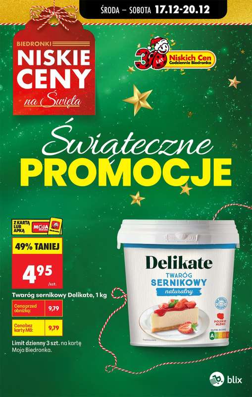 Biedronka - gazetka promocyjna Świąteczne PROMOCJE! od środy 17.12 do soboty 20.12