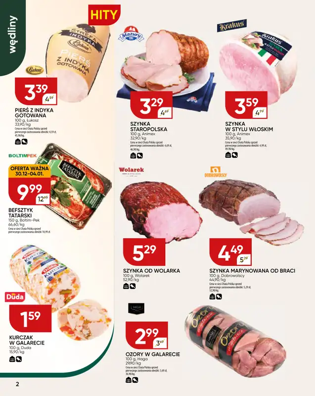 Chata Polska - gazetka promocyjna Gazetka od poniedziałku 29.12 do poniedziałku 05.01 - strona 2