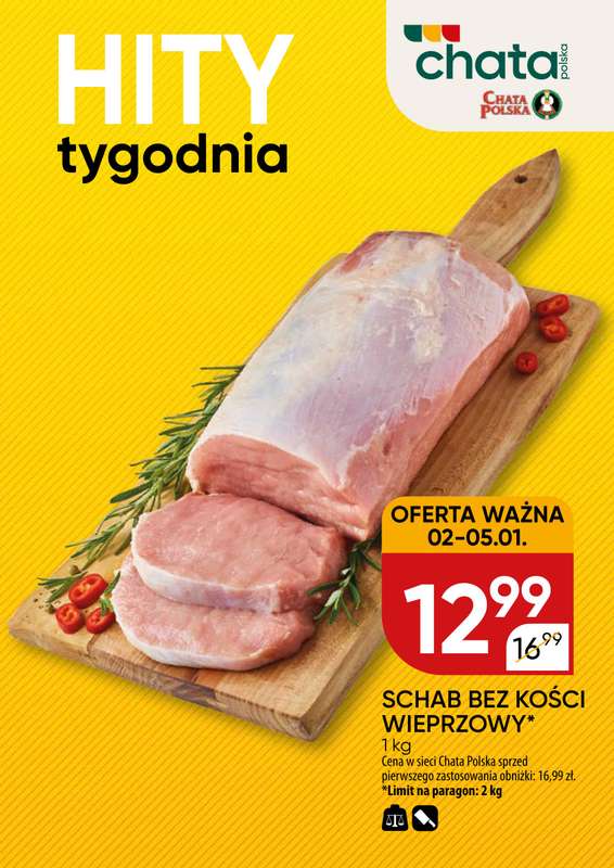 Chata Polska - gazetka promocyjna Hity tygodnia od piątku 02.01 do poniedziałku 05.01