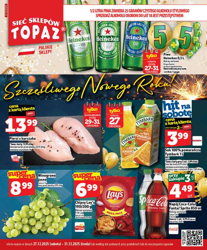 TOPAZ - gazetka promocyjna Gazetka od soboty 27.12 do środy 31.12