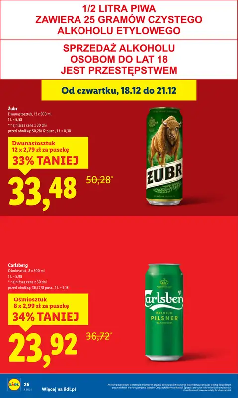 Lidl - gazetka promocyjna Oferta od czwartku od czwartku 18.12 do niedzieli 21.12 - strona 26