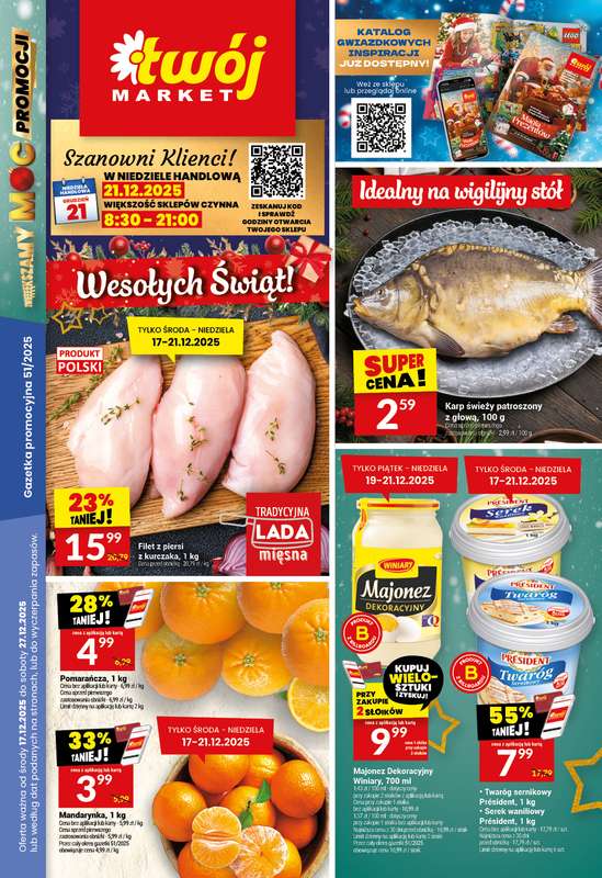 Twój Market - gazetka promocyjna Gazetka od środy 17.12 do soboty 27.12