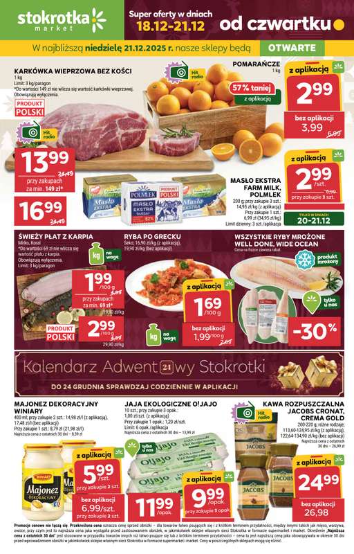 Stokrotka - gazetka promocyjna Gazetka Market od czwartku 18.12 do niedzieli 21.12