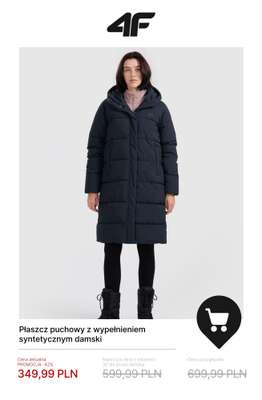 Płaszcz puchowy z wypełnieniem syntetycznym damski