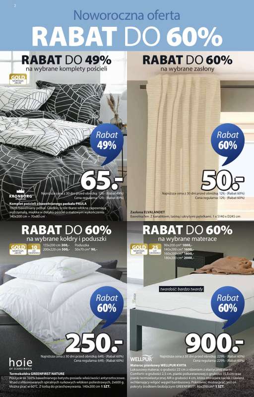 Jysk - gazetka promocyjna Wyprzedaż. Rabat do 70% od środy 31.12 do niedzieli 18.01 - strona 2