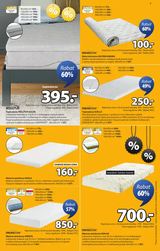 Jysk - gazetka promocyjna Wyprzedaż. Rabat do 70% od środy 31.12 do niedzieli 18.01 - strona 9