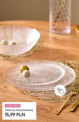 Talerz ze złotą lamówką