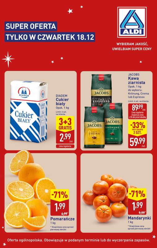 Aldi - gazetka promocyjna Super oferta tylko w czwartek 18.12! od czwartku 18.12 do czwartku 18.12