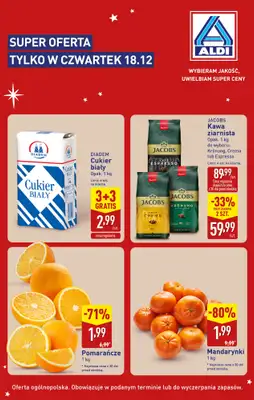 Aldi - gazetka promocyjna Super oferta tylko w czwartek 18.12! od czwartku 18.12 do czwartku 18.12