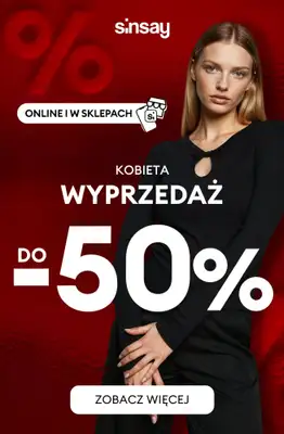Sinsay - gazetka promocyjna Wyprzedaż do -50% | Kobieta od czwartku 18.12 
