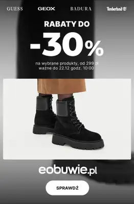eobuwie.pl - gazetka promocyjna Do -30% na wybrane buty i torebki – od 299 zł od czwartku 18.12 do poniedziałku 22.12