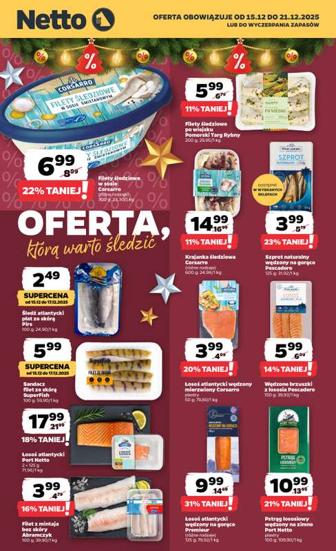 Netto - gazetka promocyjna Oferta, którą warto śledzić w Netto! od czwartku 18.12 do niedzieli 21.12
