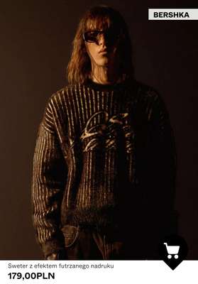 Sweter z efektem futrzanego nadruku