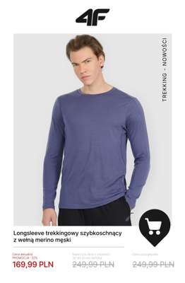 Longsleeve trekkingowy szybkoschnący z wełną merino męski