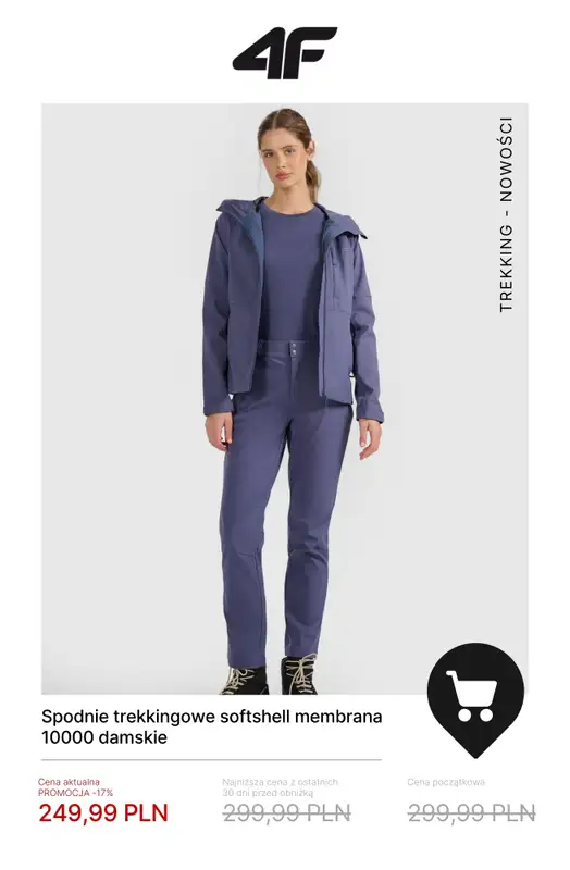 4F - gazetka promocyjna Trekkingowe okazje do -50% od czwartku 18.12 do środy 31.12 - strona 4