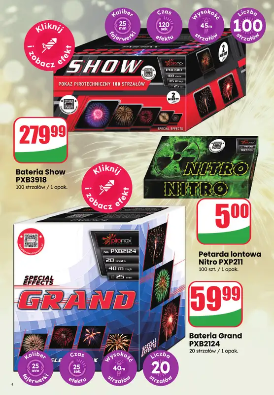 Dino - gazetka promocyjna Katalog Fajerwerki od wtorku 16.12 do środy 31.12 - strona 4