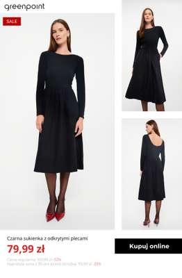 Czarna sukienka z odkrytymi plecami