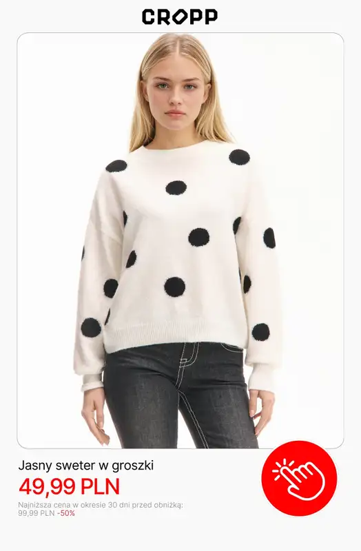 Cropp - gazetka promocyjna Wyprzedaż: Swetry damskie od czwartku 18.12  - strona 9