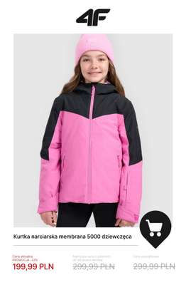Kurtka narciarska membrana 5000 dziewczęca