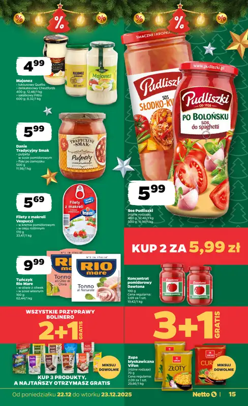 Netto - gazetka promocyjna Gazetka Spożywcza od poniedziałku 22.12 do wtorku 23.12 - strona 15