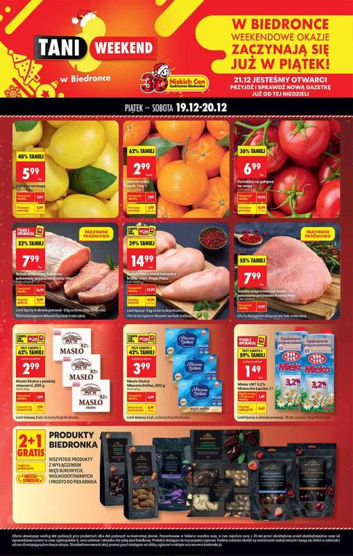 Biedronka - gazetka promocyjna Tani Weekend od piątku 19.12 do niedzieli 21.12