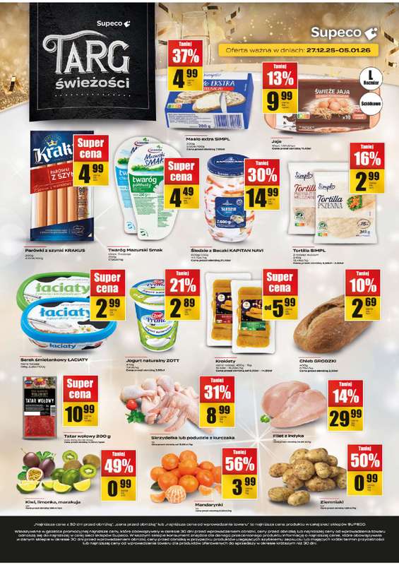 Supeco - gazetka promocyjna Targ Świeżości od soboty 27.12 do poniedziałku 05.01