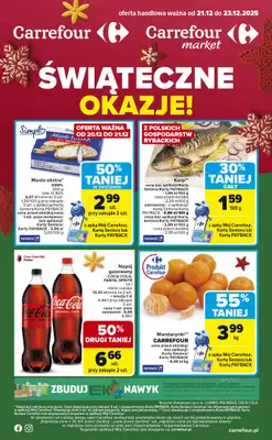 Carrefour - gazetka promocyjna Gazetka Świąteczne okazje od niedzieli! od niedzieli 21.12 do wtorku 23.12