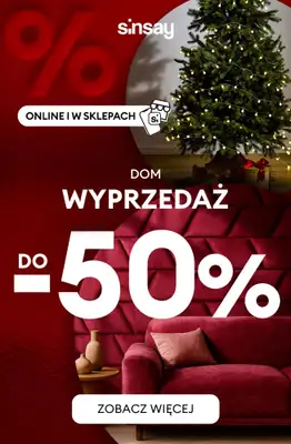 Sinsay - gazetka promocyjna Wyprzedaż do -50% | Dom od piątku 19.12 