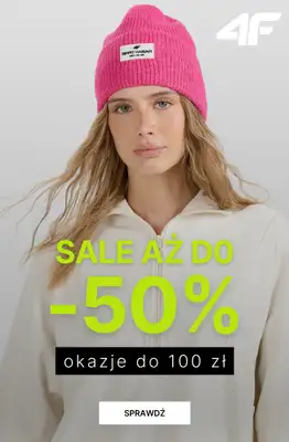 4F - gazetka promocyjna Wyprzedaż do -50%: okazje do 100 zł! od piątku 19.12 do środy 31.12