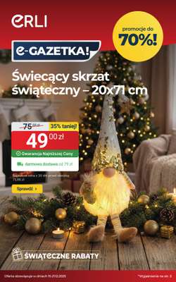 ERLI - gazetka promocyjna MEGA RABATY na dekoracje i meble do domu! od piątku 19.12 do niedzieli 21.12
