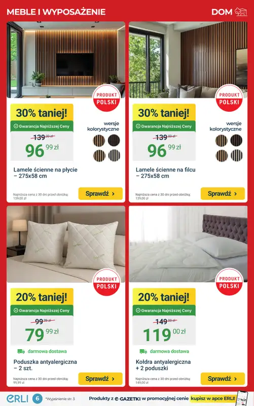 ERLI - gazetka promocyjna MEGA RABATY na dekoracje i meble do domu! od piątku 19.12 do niedzieli 21.12 - strona 6