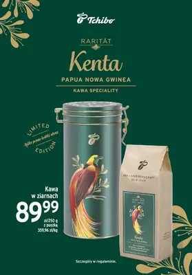 Tchibo - gazetka promocyjna Kenta - nowa limitowana kawa Rarität prosto z Papui-Nowej Gwinei od piątku 19.12 do środy 31.12