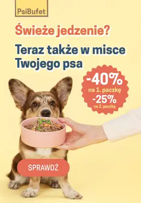 Psi Bufet - gazetka promocyjna -40% na pierwszą paczkę! od poniedziałku 22.12 do niedzieli 28.12