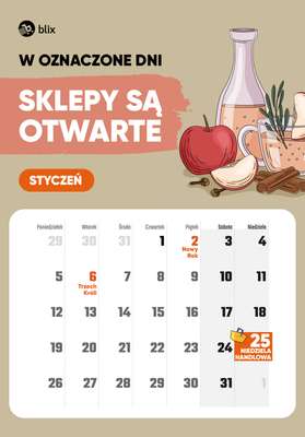 Niedziele handlowe - gazetka promocyjna Niedziele handlowe 2026 od czwartku 01.01 do czwartku 31.12