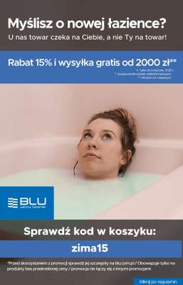 Blu Salony Łazienek - gazetka promocyjna Kod rabatowy od niedzieli 21.12 do wtorku 06.01