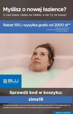 Blu Salony Łazienek - gazetka promocyjna Kod rabatowy od niedzieli 21.12 do wtorku 06.01