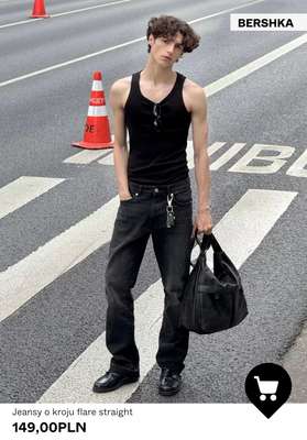 Jeansy o kroju flare straight