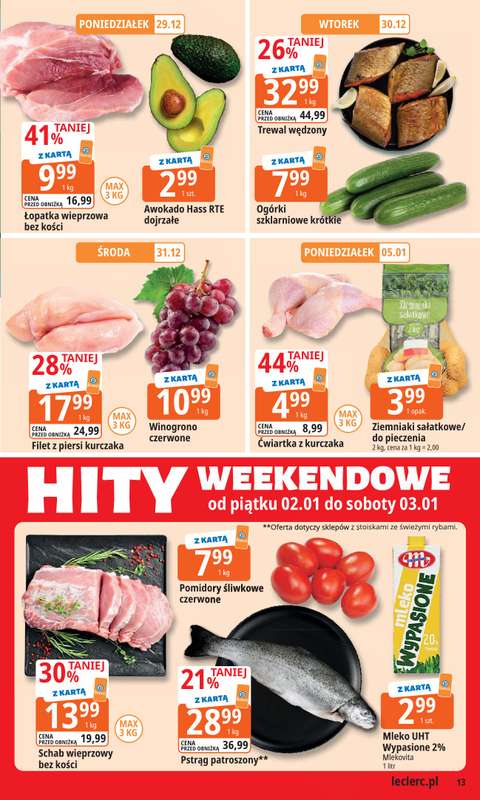 Leclerc - gazetka promocyjna Oferta E.Leclerc | Wybór w dobrej cenie od poniedziałku 29.12 do soboty 10.01 - strona 13