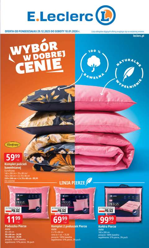 Leclerc - gazetka promocyjna Oferta E.Leclerc | Wybór w dobrej cenie od poniedziałku 29.12 do soboty 10.01