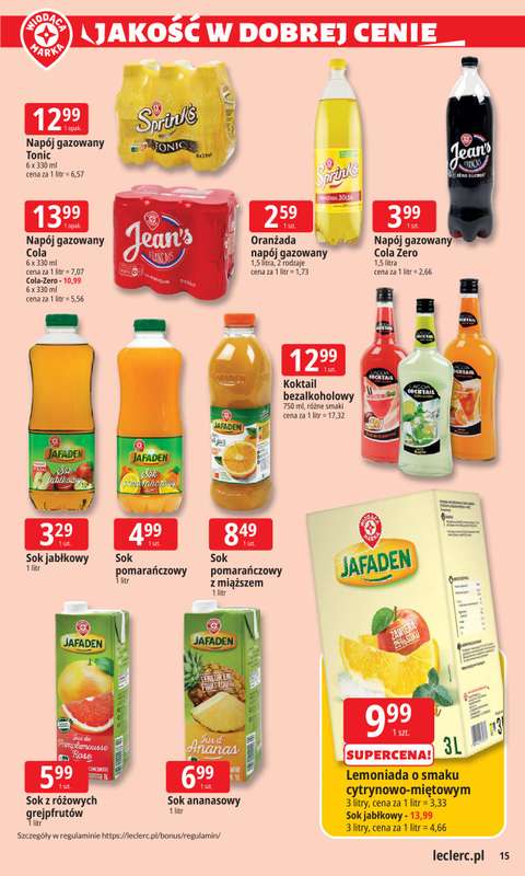 Leclerc - gazetka promocyjna Oferta E.Leclerc | Wybór w dobrej cenie od poniedziałku 29.12 do soboty 10.01 - strona 15