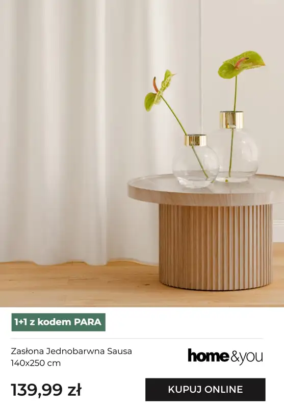 home&you - gazetka promocyjna Zasłony i firanki 1+1 GRATIS!   - strona 2