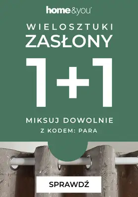 home&you - gazetka promocyjna Zasłony i firanki 1+1 GRATIS! od piątku 19.12 do czwartku 08.01