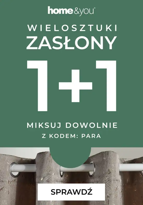 home&you - gazetka promocyjna Zasłony i firanki 1+1 GRATIS!  