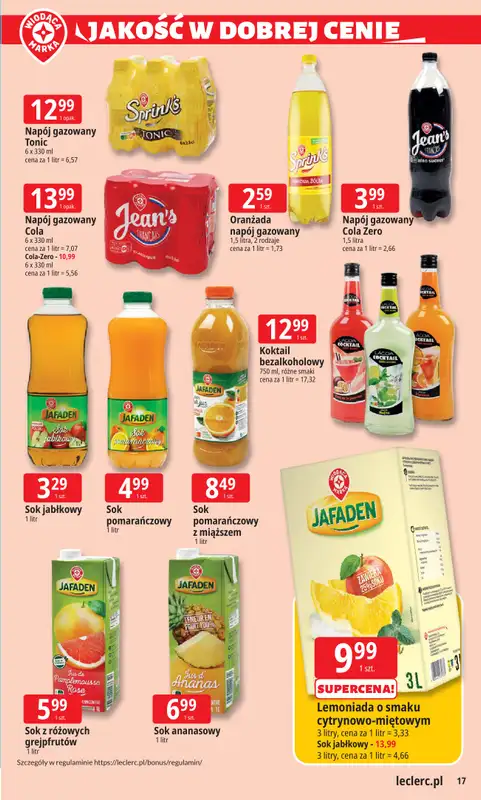 Leclerc - gazetka promocyjna Oferta E.Leclerc | Wybór w dobrej cenie od poniedziałku 29.12 do soboty 10.01 - strona 17