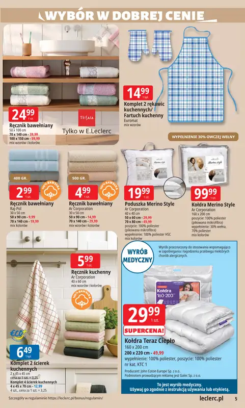 Leclerc - gazetka promocyjna Oferta E.Leclerc | Wybór w dobrej cenie od poniedziałku 29.12 do soboty 10.01 - strona 5
