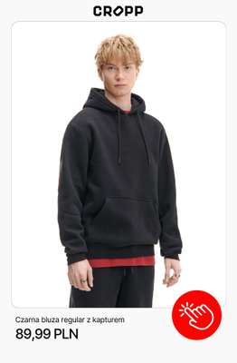 Czarna bluza regular z kapturem