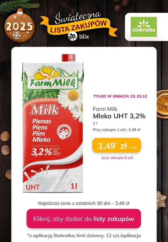 Stokrotka - gazetka promocyjna Świąteczna Lista Zakupów! od poniedziałku 22.12 do soboty 27.12 - strona 8