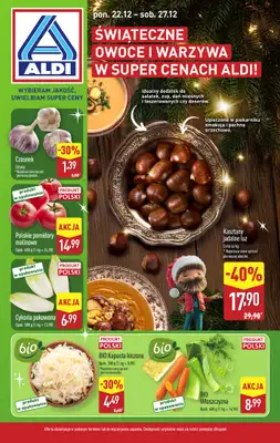 Aldi - gazetka promocyjna Świąteczne owoce i warzywa w super cenach Aldi! od poniedziałku 22.12 do soboty 27.12